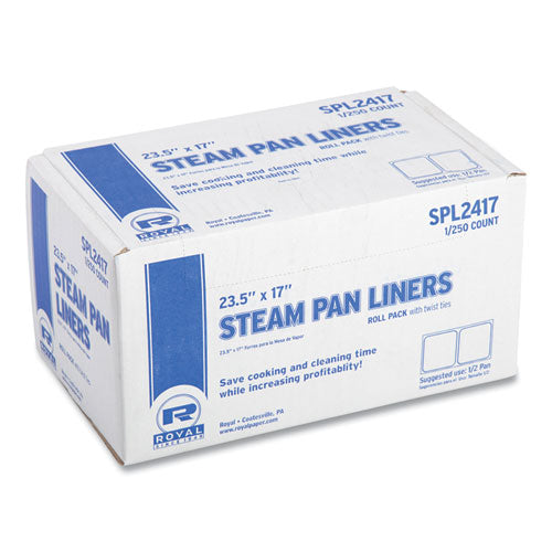 Steam Pan Liners With Twist Ties, For 1/2 Pan Sized Steam Pans, 0.02 Mil, 17