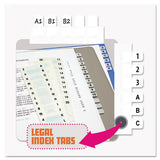 Legal Index Tabs, 1-12-cut Tabs, A-z, White, 0.44" Wide, 104-pack