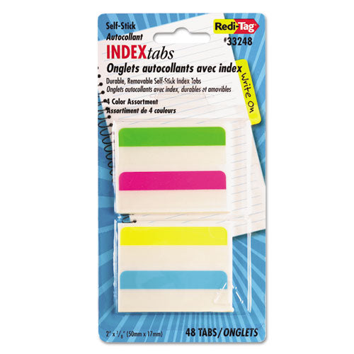 Write-on Index Tabs, 1-5-cut Tabs, Assorted Colors, 2