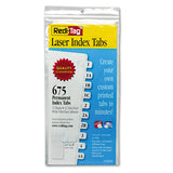 Laser Printable Index Tabs, 1-12-cut Tabs, White, 0.44" Wide, 675-pack