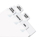 Laser Printable Index Tabs, 1-5-cut Tabs, White, 1.13" Wide, 375-pack