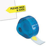 Arrow Message Page Flag Refills, "please Sign And Date", Yellow, 120-roll, 6 Rolls