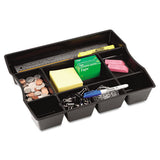 Nine-compartment Deep Drawer Organizer, Plastic, 14 7-8 X 11 7-8 X 2 1-2, Black