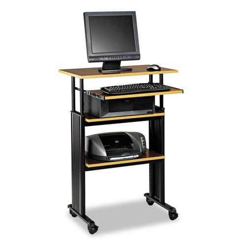 Adjustable Height Stand-up Workstation, 29.5w X 22d X 49h, Cherry-black