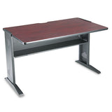 Computer Desk With Reversible Top, 47.5w X 28d X 30h, Mahogany-medium Oak-black