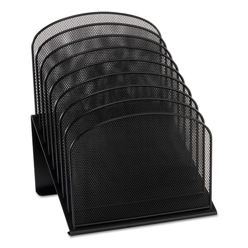 Onyx Mesh Desk Organizer With Tiered Sections, 8 Sections, Letter To Legal Size Files, 11.75