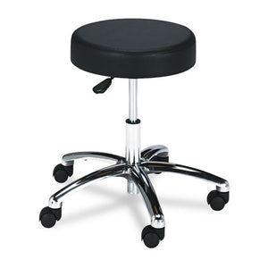 Pneumatic Lab Stool Without Back, 22" Seat Height, Supports Up To 250 Lbs., Black Seat-black Back, Chrome Base
