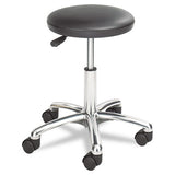 Height-adjustable Lab Stool, 21" Seat Height, Supports Up To 250 Lbs., Black Seat-black Back, Chrome Base