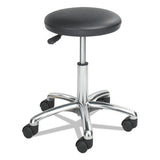 Height-adjustable Lab Stool, 21" Seat Height, Supports Up To 250 Lbs., Black Seat-black Back, Chrome Base