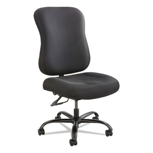Optimus High Back Big And Tall Chair, Fabric Upholstery, Supports Up To 400 Lbs., Black Seat-black Back, Black Base