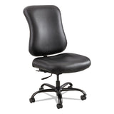 Optimus High Back Big And Tall Chair, Vinyl Upholstery, Supports Up To 400 Lbs., Black Seat-black Back, Black Base