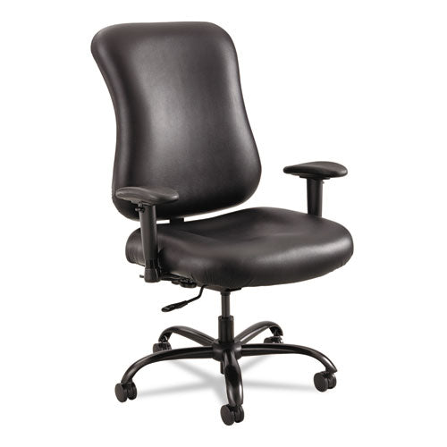 Optimus High Back Big And Tall Chair, Vinyl Upholstery, Supports Up To 400 Lbs., Black Seat-black Back, Black Base