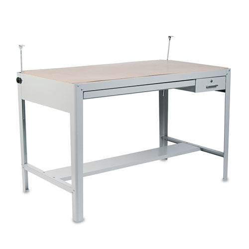Precision Four-post Drafting Table Base, 56-1-2w X 30-1-2d X 35-1-2h, Gray