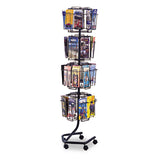 Wire Rotary Display Racks, 32 Compartments, 15w X 15d X 60h, Charcoal