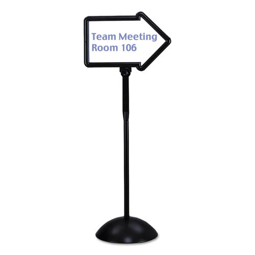 Double-sided Arrow Sign, Dry Erase Magnetic Steel, 25 1-2 X 17 3-4, Black Frame