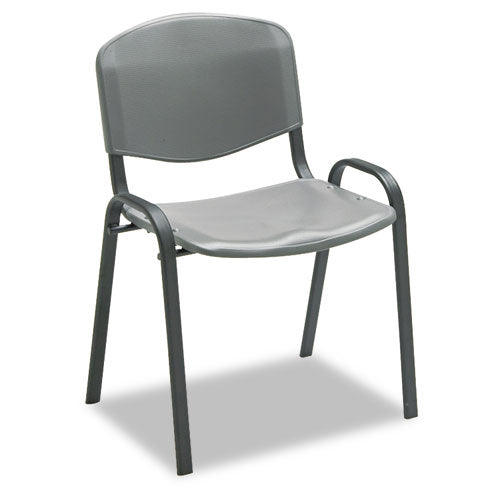 Stacking Chair, Charcoal Seat-charcoal Back, Black Base, 4-carton