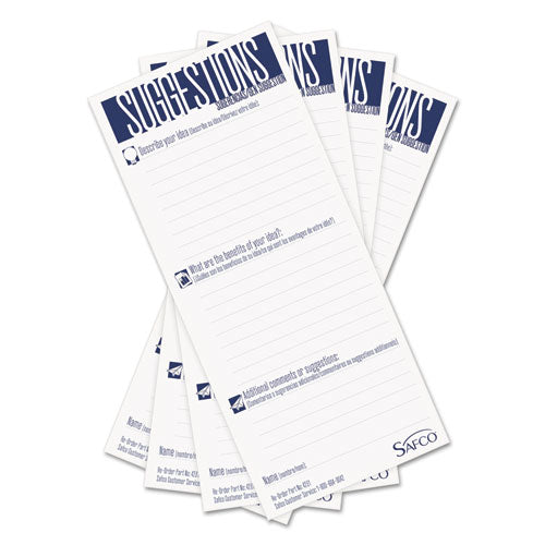 Suggestion Box Cards, 3-1-2 X 8, White, 25 Cards-pack