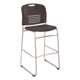 Vy Sled Base Bistro Chair, Black Seat-black Back, Silver Base