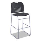 Vy Sled Base Bistro Chair, Black Seat-black Back, Silver Base