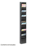 Steel Magazine Rack, 11 Compartments, 10w X 4d X 36.25h, Gray