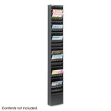 Steel Magazine Rack, 23 Compartments, 10w X 4d X 65.5h, Black