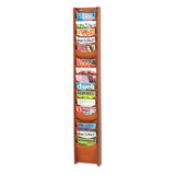 Solid Wood Wall-mount Literature Display Rack, 11.25w X 3.75d X 23.75h, Mahogany