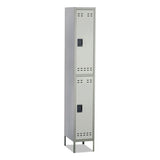 Double-tier Locker, 12w X 18d X 78h, Two-tone Gray