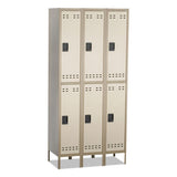 Double-tier, Three-column Locker, 36w X 18d X 78h, Two-tone Tan