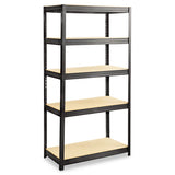 Boltless Steel-particleboard Shelving, Five-shelf, 36w X 18d X 72h, Black