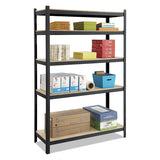 Boltless Steel-particleboard Shelving, Five-shelf, 48w X 18d X 72h, Black