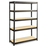 Boltless Steel-particleboard Shelving, Five-shelf, 48w X 18d X 72h, Black