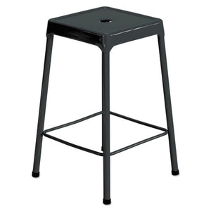 Counter-height Steel Stool, 25" Seat Height, Supports Up To 250 Lbs., Black Seat-black Back, Black Base