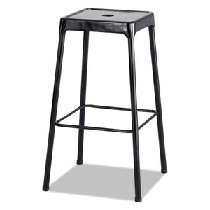 Bar-height Steel Stool, 29" Seat Height, Supports Up To 250 Lbs., Black Seat-black Back, Black Base