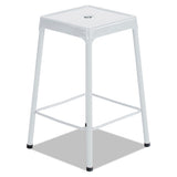 Bar-height Steel Stool, 29" Seat Height, Supports Up To 250 Lbs., Silver Seat-silver Back, Silver Base