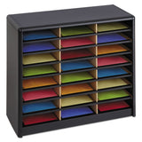 Steel-fiberboard Literature Sorter, 24 Sections, 32 1-4 X 13 1-2 X 25 3-4, Black