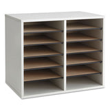 Fiberboard Literature Sorter, 12 Sections, 19 5-8 X 11 7-8 X 16 1-8, Gray