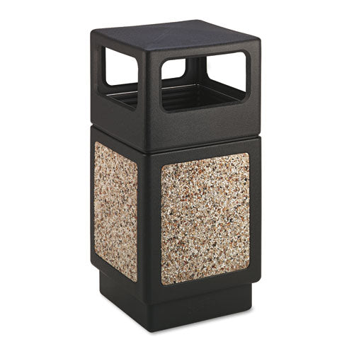 Canmeleon Side-open Receptacle, Square, Aggregate-polyethylene, 38 Gal, Black