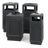 Canmeleon Side-open Receptacle, Square, Polyethylene, 38 Gal, Textured Black