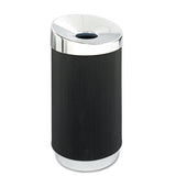 At-your-disposal Vertex Receptacle, Round, Polyethylene, 38 Gal, Black-chrome