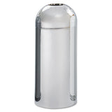 Reflections Open-top Dome Receptacle, Round, Steel, 15 Gal, Chrome