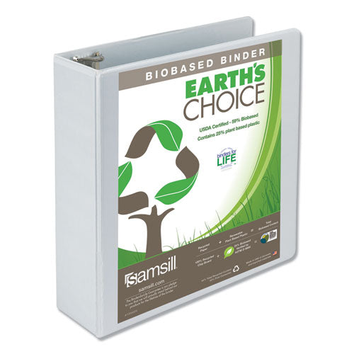 Earth's Choice Biobased Round Ring View Binder, 3 Rings, 3