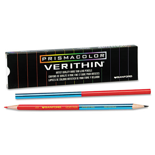 Verithin Dual-ended Two-color Pencils, 2 Mm, Blue-red Lead, Blue-red Barrel, Dozen