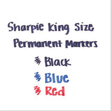 King Size Permanent Marker, Broad Chisel Tip, Black, 4-pack