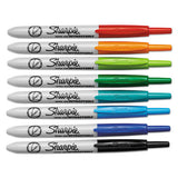 Retractable Permanent Marker, Extra-fine Needle Tip, Assorted Colors, 8-set