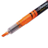 Liquid Pen Style Highlighters, Chisel Tip, Fluorescent Orange, Dozen