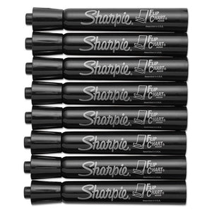 Flip Chartmarker, Broad Bullet Tip, Black, 8-pack