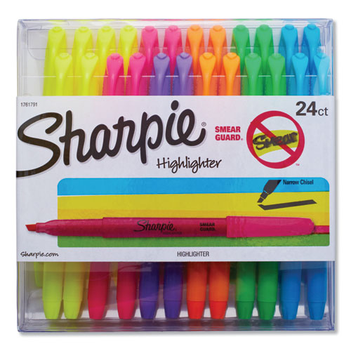 Pocket Style Highlighters, Chisel Tip, Assorted Colors, 24-pack