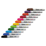Brush Tip Permanent Marker, Medium, Assorted Colors, 12-set