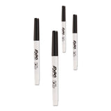 Low-odor Dry-erase Marker, Extra-fine Needle Tip, Black, 4-pack