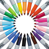 Fine Tip Permanent Marker, Assorted Colors, 24-pack